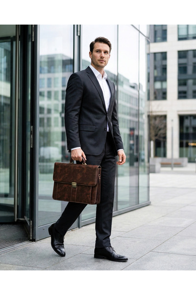 ZAAPPY Expandable PU Leather Briefcase Vintage Brown, Hard Case, Multi-Compar...