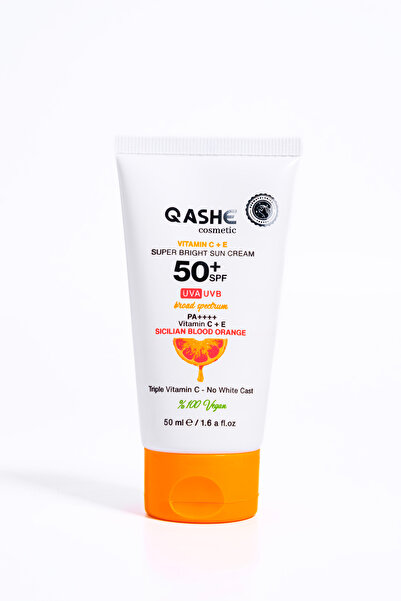 QASHE Cosmetic Cremă Solară Super Bright cu Vitamina C SPF 50+