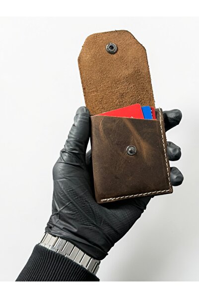 NZCLUB %100 Hakiki Crazy Deri El yapımı Minimalist Cüzdan - Crazy Deri Şık Ka...