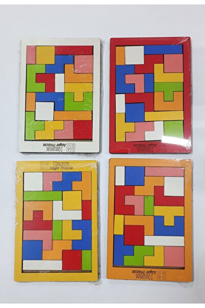 ydn Eğitici Ahşap Tetris Oyunu 19 Parça Rengarenk Blok Zeka Oyunu1 Adet 17x12 cm