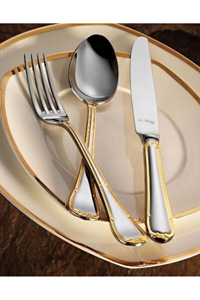 Aryıldız طقم سكاكين وشوكة وملعقة من توليب برستيج جولد مكون من 89 قطعة لـ 12 ش...
