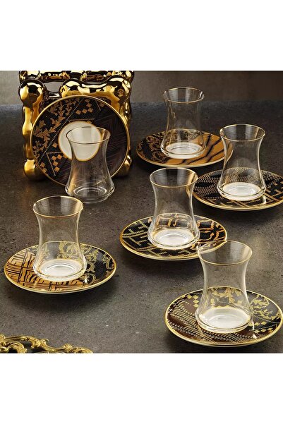 Sandro Moreno 1453 Kariye Gold 12 Parça 6 Kişilik Çay Seti 110 ml