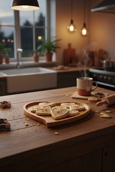 Bambum B2313 Amor - Heart Tray Small Breakfast Cookie Presentation Tray (CREASY AND COFFEE Tray)