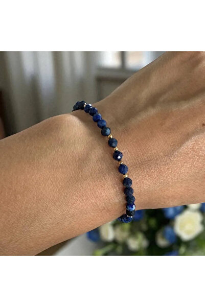 Ezera Brățară din argint placată cu aur și cristale fațetate de lapis lazuli,...