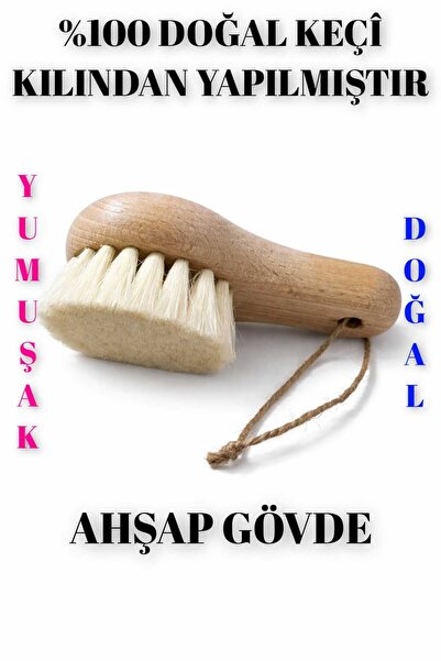 MadameNatural %100DOĞAL KEÇİ KILI YÜZ YIKAMA FIRÇASI (YUMUŞAK)