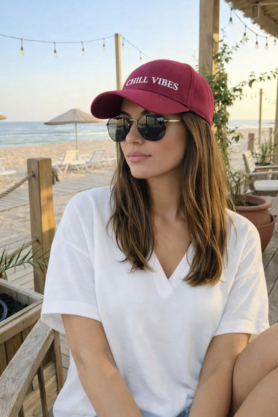 sf collection CHILL VIBES Baskılı Unisex Basic Spor Şapka