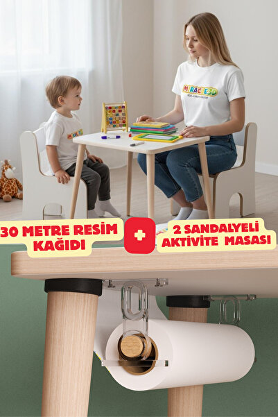 MİRACLE 3D Rulo Resim Kağıdı Seti 31 cm 30 metre (Bağlantı Ekipmanları ve 45x...