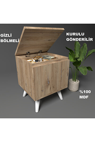 KONAK EV EŞYALARI Gimli Gizli Bölmeli Komodin,mdf,kurulu,montaj Gerekmez