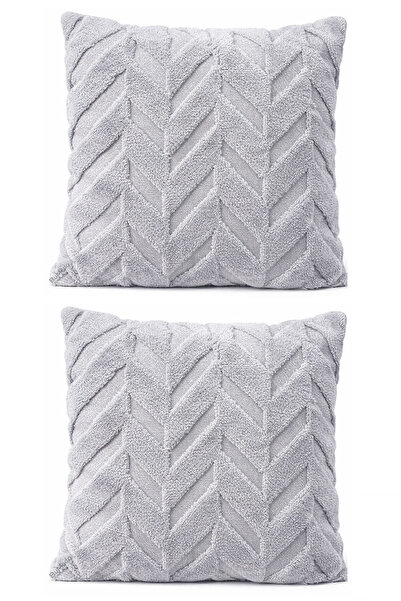 Bumedo Plush Decorative Throw Pillow Cover Nordic Zigzag-Herringbone Set of 2...