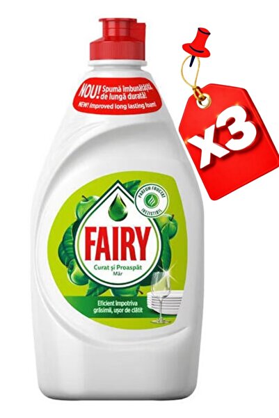 Fairy 3X - Detergent lichid pentru vase Fairy, aroma mar, 450 ml