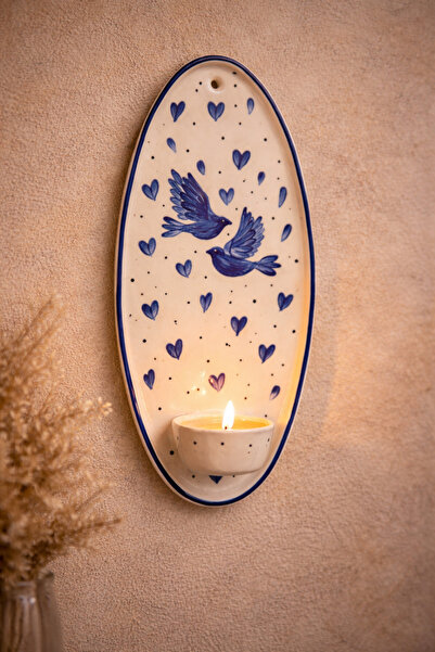 ema kuş desenlı duvar mumluk