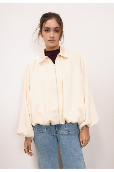 Stradivarius Satin effect bomber jacket