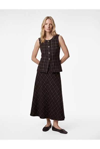 Koton X Melis Ağazat - Mücevher Düğmeli Ekose Yelek