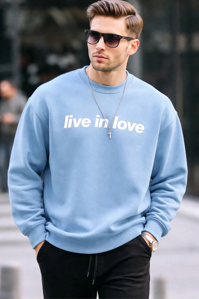 COMBİNE MİCHAİL Hanorac casual din bumbac cu design scris pentru bărbați, alb...