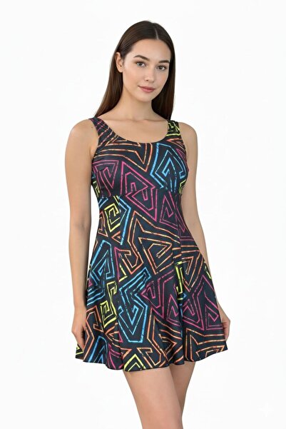 DRESSY LIFE Kadın Elbise Mayo Plaj Giyim Etekli Şortlu Mayo