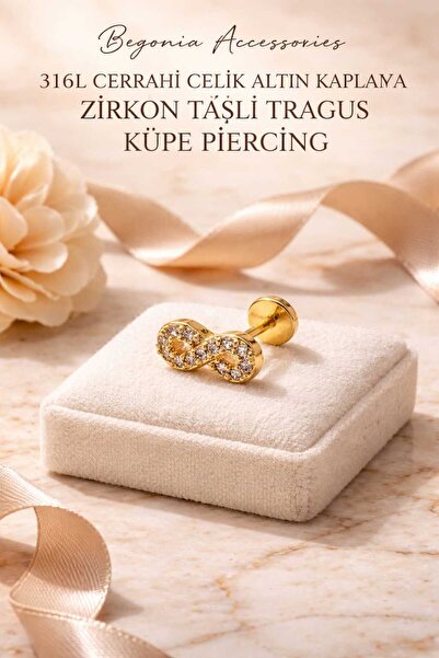 Begonia Accessories 316L Cerrahi Çelik Altın Kaplama Kararmaz Alerji Yapmaz Z...