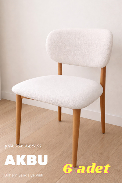 AKBU Sandalye Kılıfı , 6lı paket , Yüksek Kalite Bohem model , Lastikli , Mut...