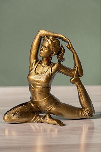 DENGE Yoga Yapan Kadın Biblo – Kral Güvercin Pozu Dekoratif Obje -12cm