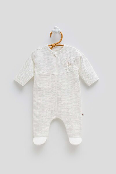 Caramell Jungle Friends Front Zippered Jumpsuit Ecru