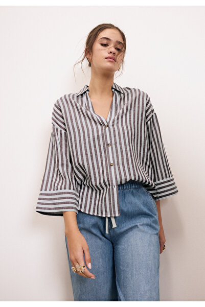 Stradivarius Rustic kimono sleeve shirt