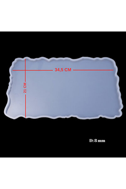 HOBİFLEX Epoksi Reçine Silikon Kalıp Tırtıklı Dikdörtgen Ithal Tepsi Sunum Ve...