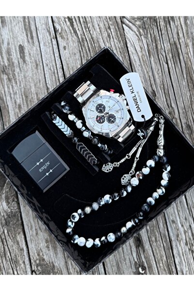 Daniel Klein Exclusıve Full Fonksiyonlu Kol Saati Doğal Taş Tespih Ve Bilekli...