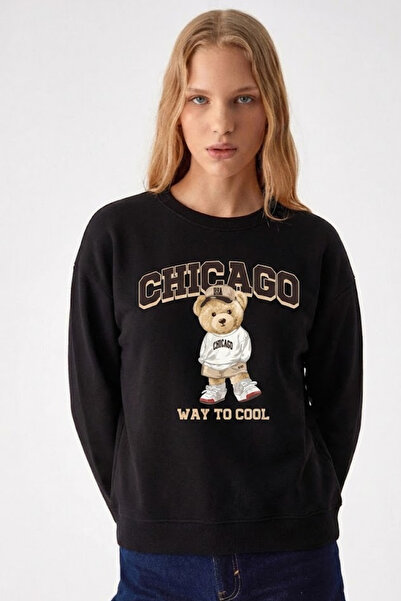 COMBİNE MİCHAİL Ženska majica Chicago Bears Štampano crna