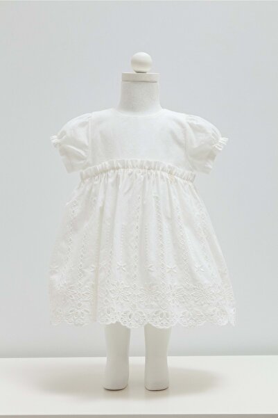 Caramell Soft Lace Dress Ecru