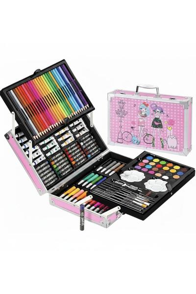 TOY LAND مجموعة أدوات فنية وحرفية فاخرة للأطفال مكونة من 145 قطعة في علبة معد...