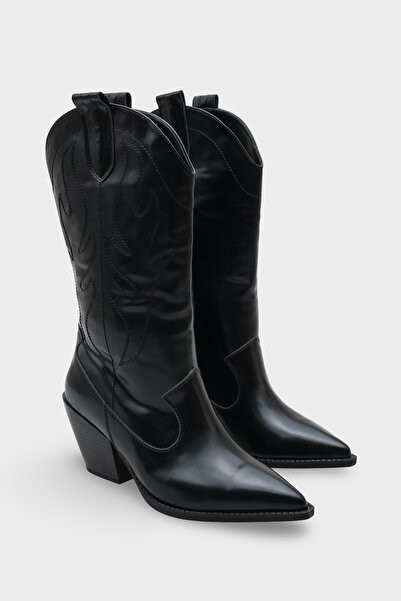 Capone Outfitters Malina Sivri Burunlu Nakışlı Kadın Kovboy Çizme