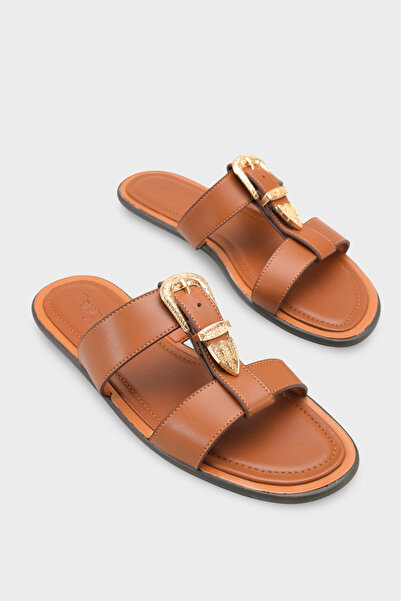 Capone Outfitters Lanni Buckle Flat Heeled Women's Slippers