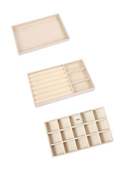 LONDON Birds Store Şık 3 lü çekmece içi düzenleyici set ( bej renk )