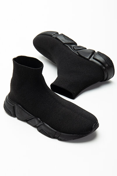 Pruva moda Siyah Bağcıksız Streç Bez Çorap Ayakkabı Sneaker Kadın Ve Erkek - ...