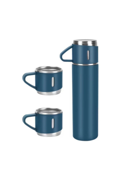 OEM Stainless Steel Thermos Set 500 ml with 3 150 ml Cups, Thermally Insulate...
