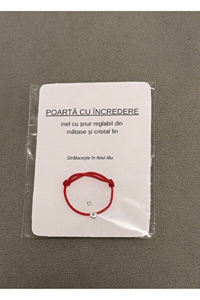 OEM Inel Elegant cu Snur Reglabil si Cristal Swarovski - Rosu