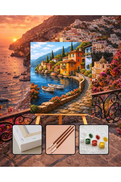 ORENDA HOBİ SANAT SAYILARLA BOYAMA Sayılarla Boyama Seti Deniz Evler