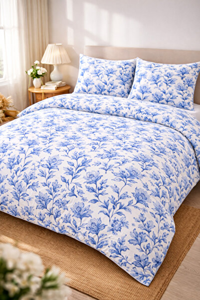 VALİOSA VALİDEZ طقم غطاء لحاف مفرد من القطن بنقشة فلورا