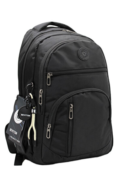 Bevitton 1700 Siyah Suya Dayanıklı Okul Çantası Unisex Günlük Okul Sırt Çantası