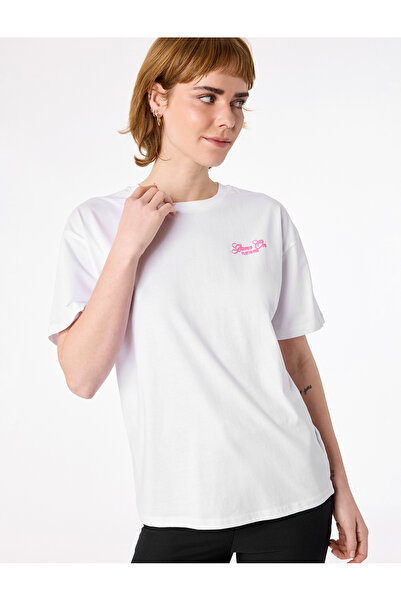 Koton Comfortable Fit Crew Neck Short Sleeve T-Shirt with Back Print