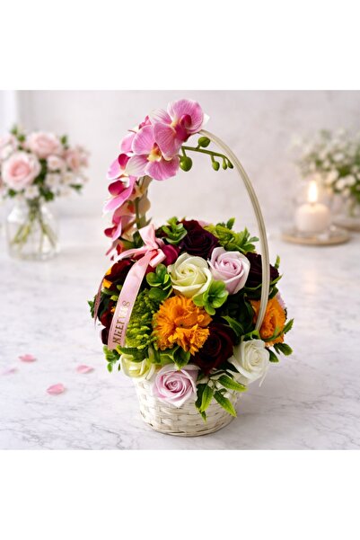 velve Cosulet aniversar Floral Collection, cu orhidee, plante artizanale, tra...