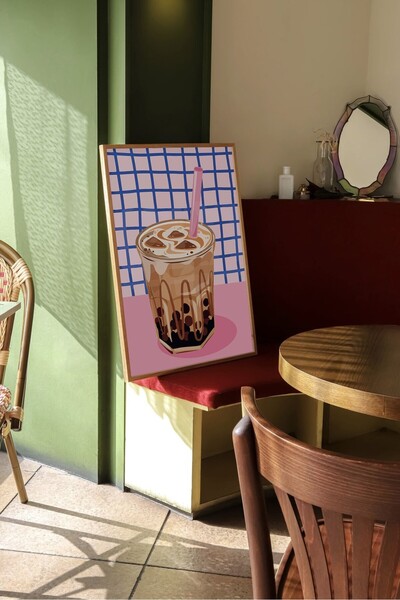 Base Concept Ilustrație decorativă cu tematică cafea latte, design poster, pi...