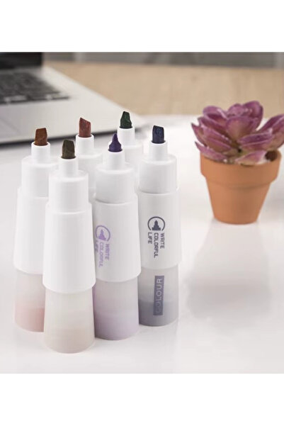 Modellino 6 Pack White Lipstick - Soft Pastel Colors, Colorful Life Cut-Tip H...