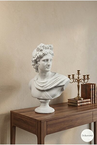Dekoromi Dekoratif Antik Sezar Heykeli Sanatsal Roma Büst Biblo (32x22cm)