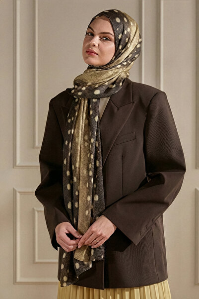 Wega Moda Bambi Fawn Desenli Pamuk Viskon Kraş Şal – Hafif ve Yumuşak Dokulu ...
