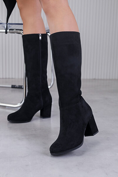 Stil Durağı keylor model 5 cm topuklu yeni sezon uzun çizme SIY.SUET