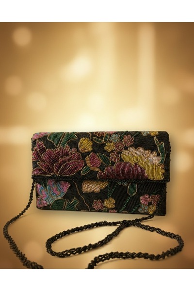 Generic Handmade Beaded Clutch for Women — Elegant Floral Purse