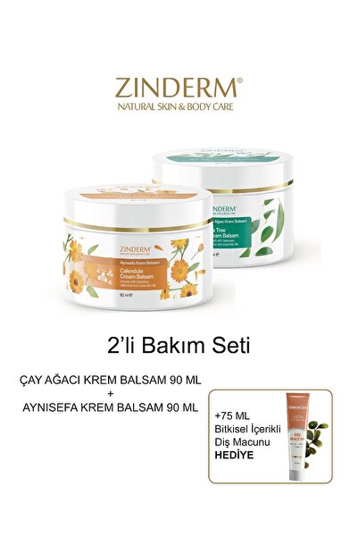 zinderm Çay Ağacı Yağı Kremi Balsamı ve Aynısefa Yağı Kremi Balsamı 90ml