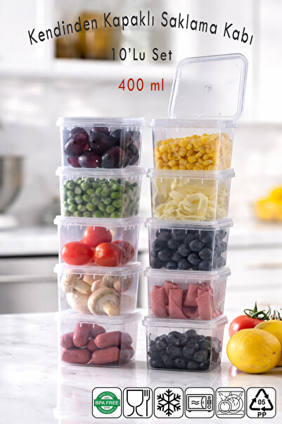 Ezupack 0,4 LT 10 Adet Kendinden Kapaklı Difriz Mikrodalga Derin Dondurucu Bu...