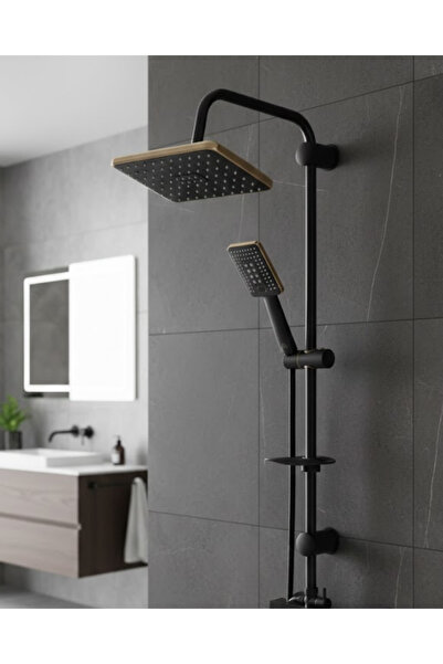 FAUMIX Siyah Tepe Yağmurlama Robot Duş Seti