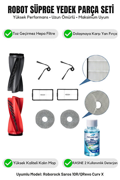 Asgard Grup Roborock Saros 10R-Q Revo Curv X Compatibil 1 perie principală 2 ...